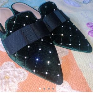 Ann Taylor Lorelle Quilted Velvet Slippers